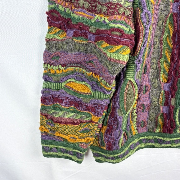 VTG COOGI Australia Men 100% Wool 3D Chunky CrewNeck Sweater Sz L/ XL Cosby Rare - Picture 8 of 14
